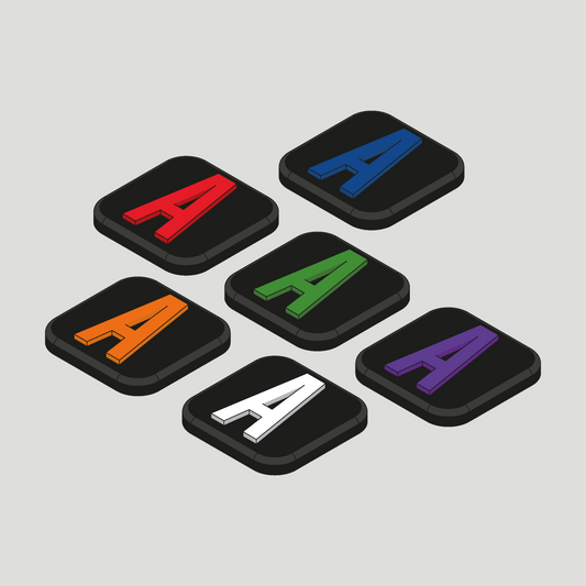 Letters 1x1 Velcro Patches - Black Background