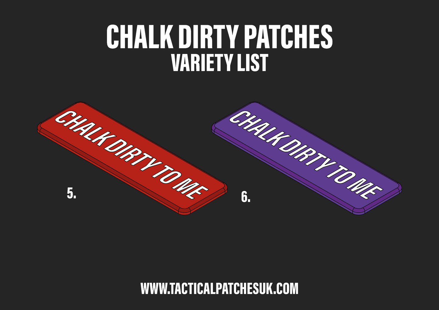Chalk Dirty to me Velcro Patches