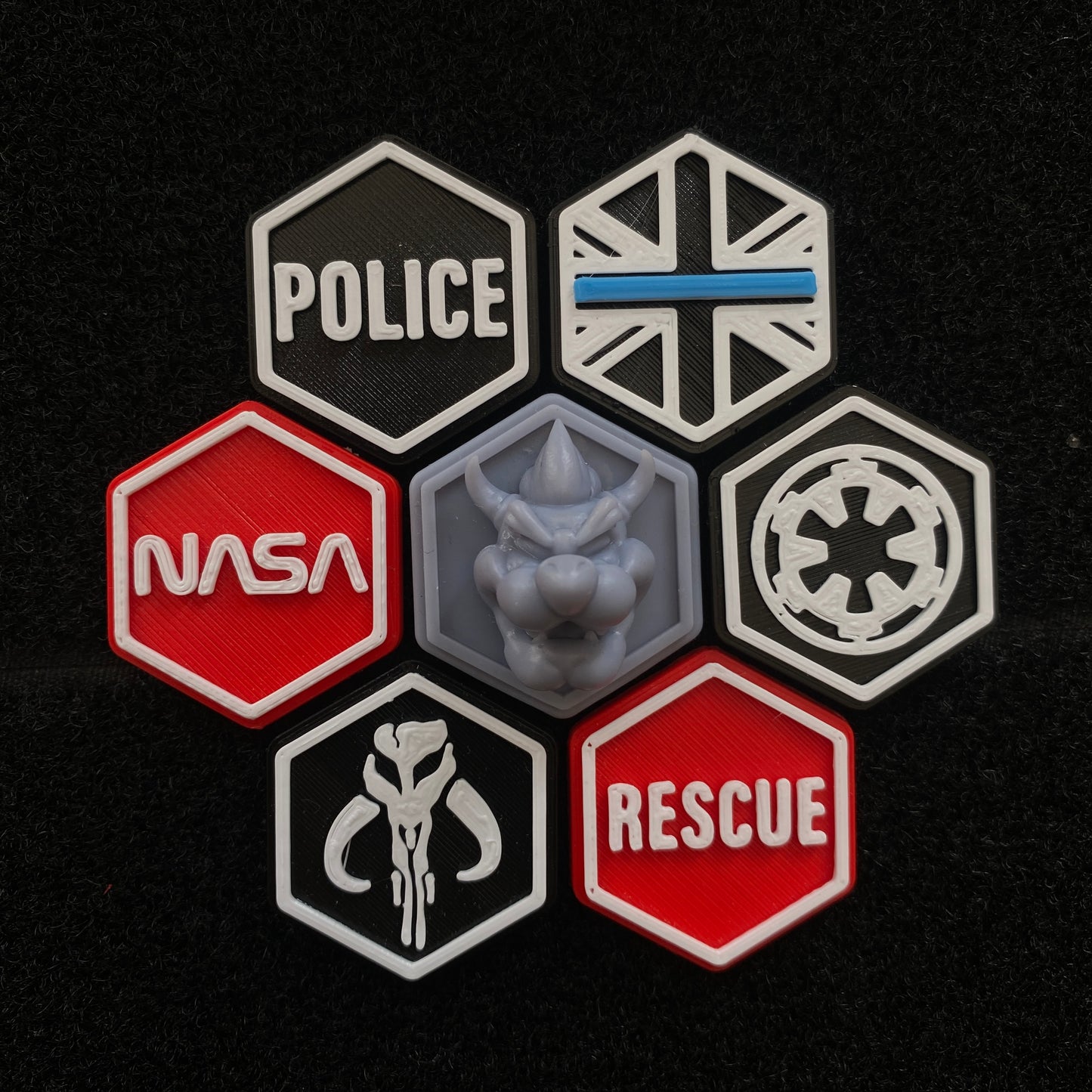 Bowser Head Hexapatch Velcro Patches