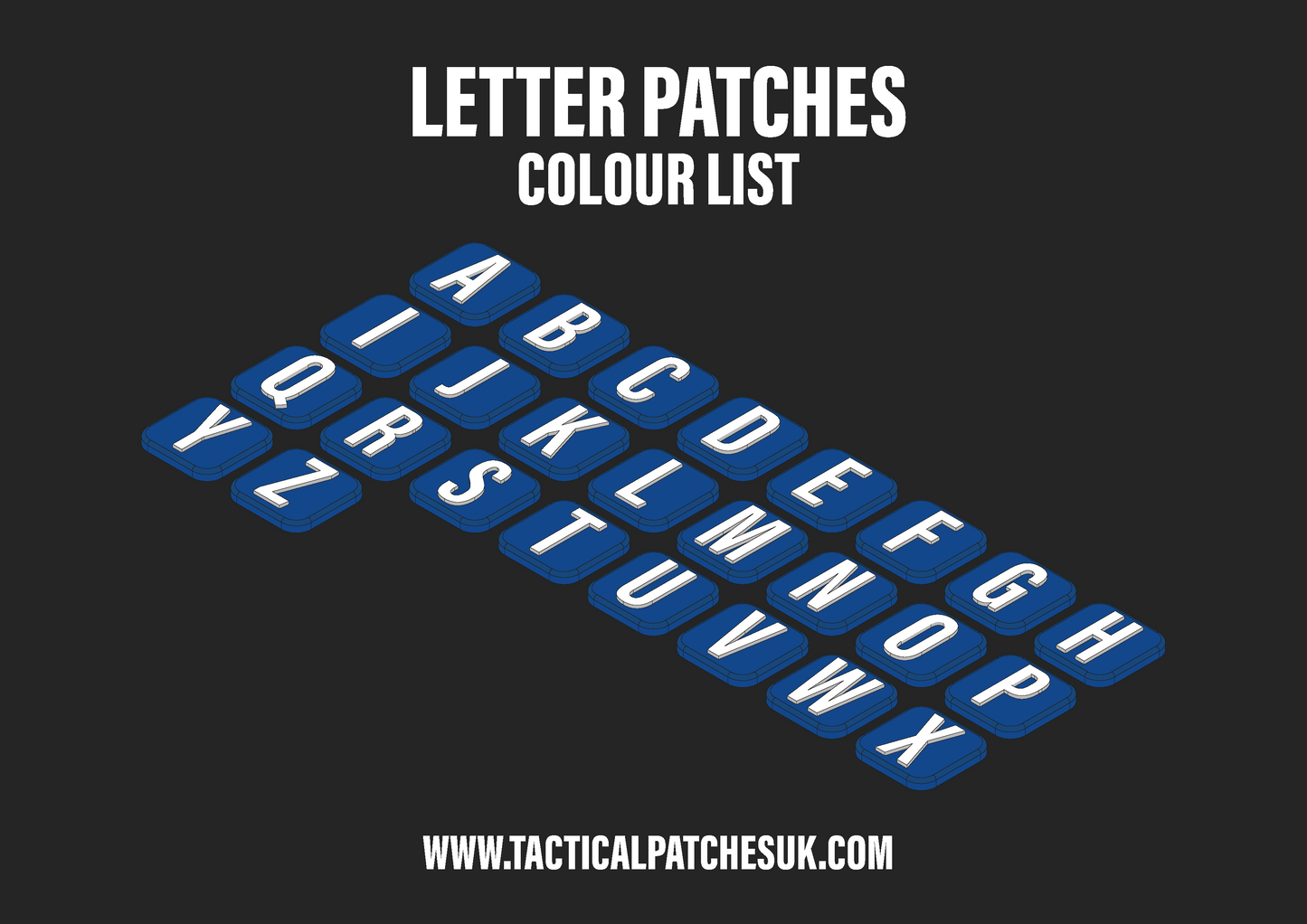 Letters 1x1 Velcro Patches - Multi-Colour