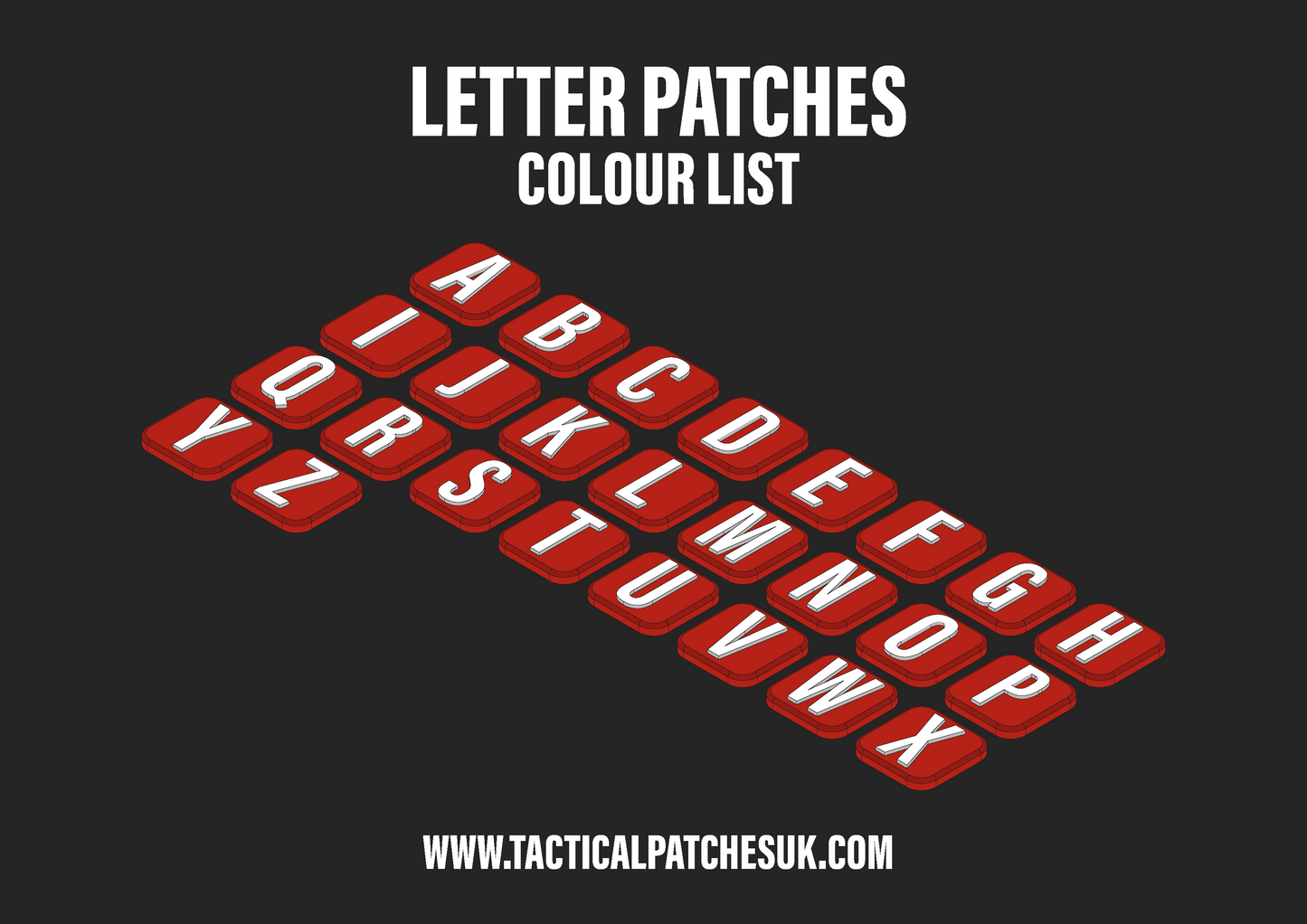 Letters 1x1 Velcro Patches - Multi-Colour
