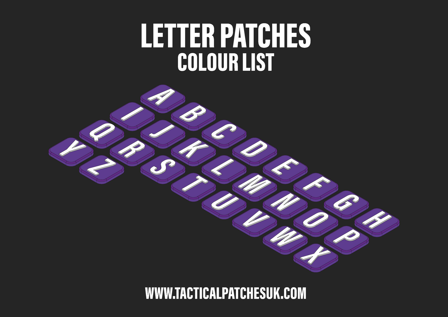 Letters 1x1 Velcro Patches - Multi-Colour