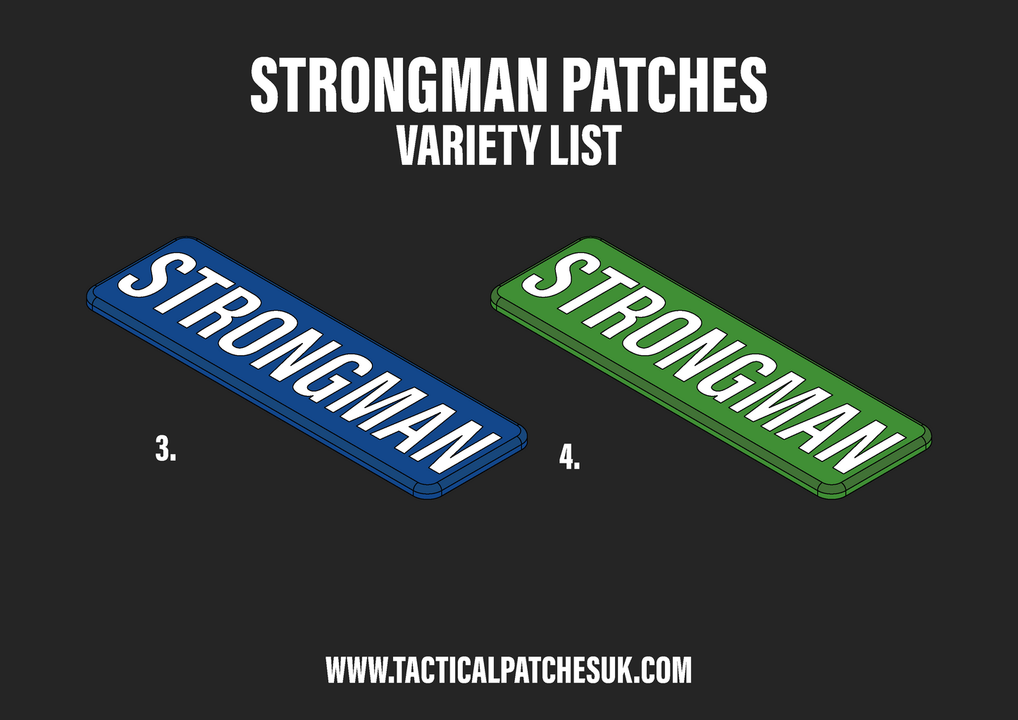 Strongman Velcro Patches