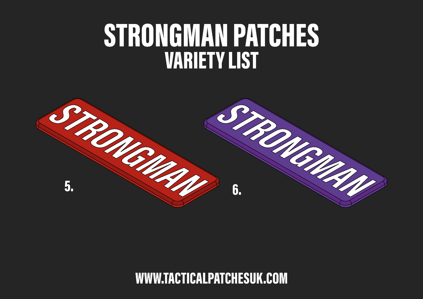 Strongman Velcro Patches
