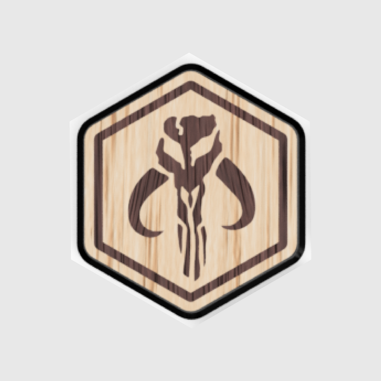 Jango Fett Wooden Hex Patch - Velcro