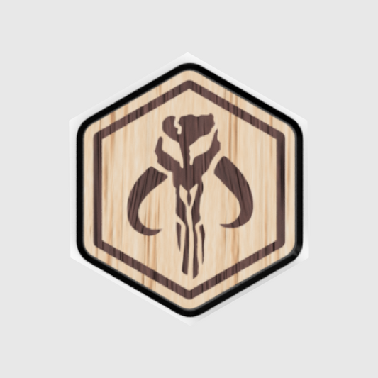 Jango Fett Wooden Hex Patch - Velcro