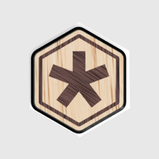 ARV/AFO Star Wooden Hex Patch - Velcro