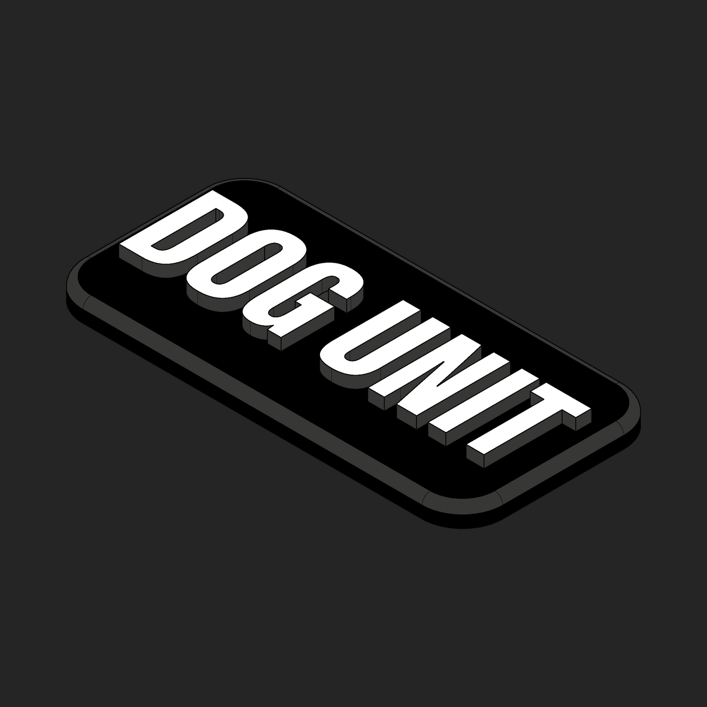 Dog Unit Text Velcro Patches - 1x2