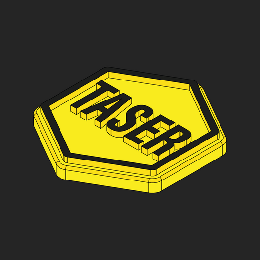 Taser Text Hexapatch Velcro Patches