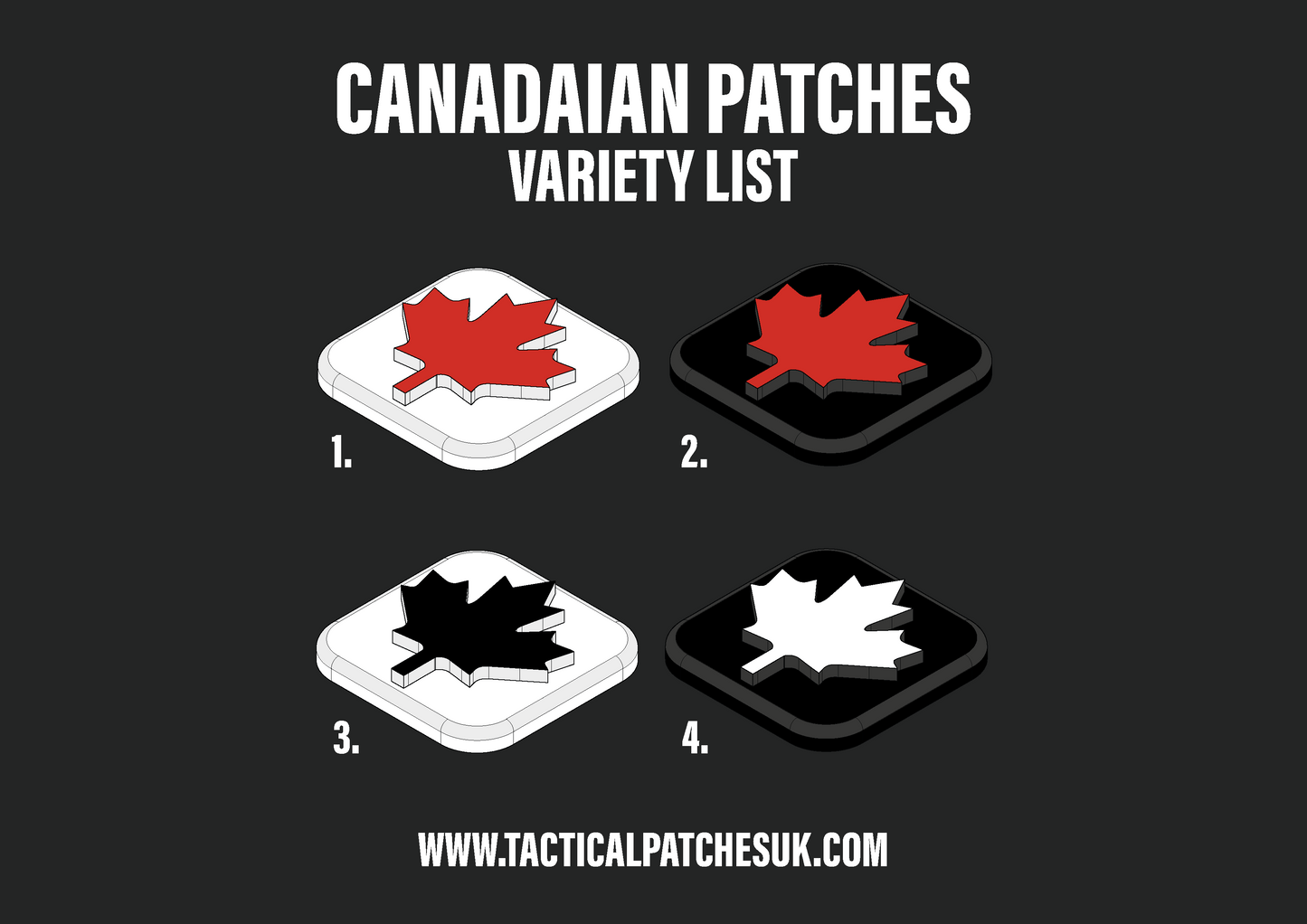 Canada Velcro Patches - 1x1