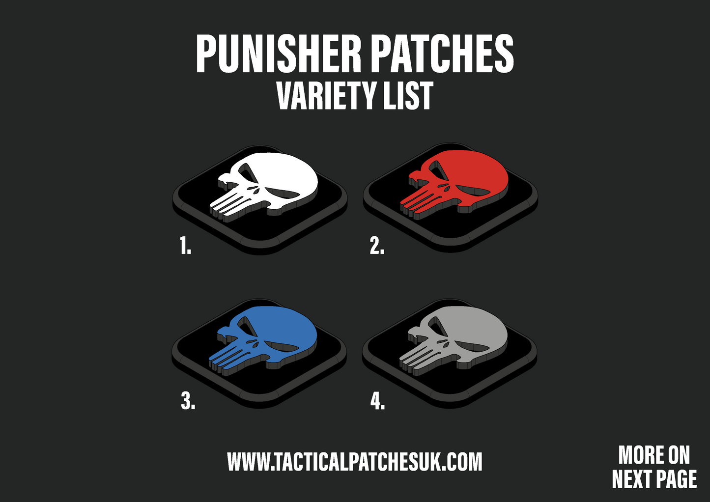 Punisher Velcro Patches - 1x1