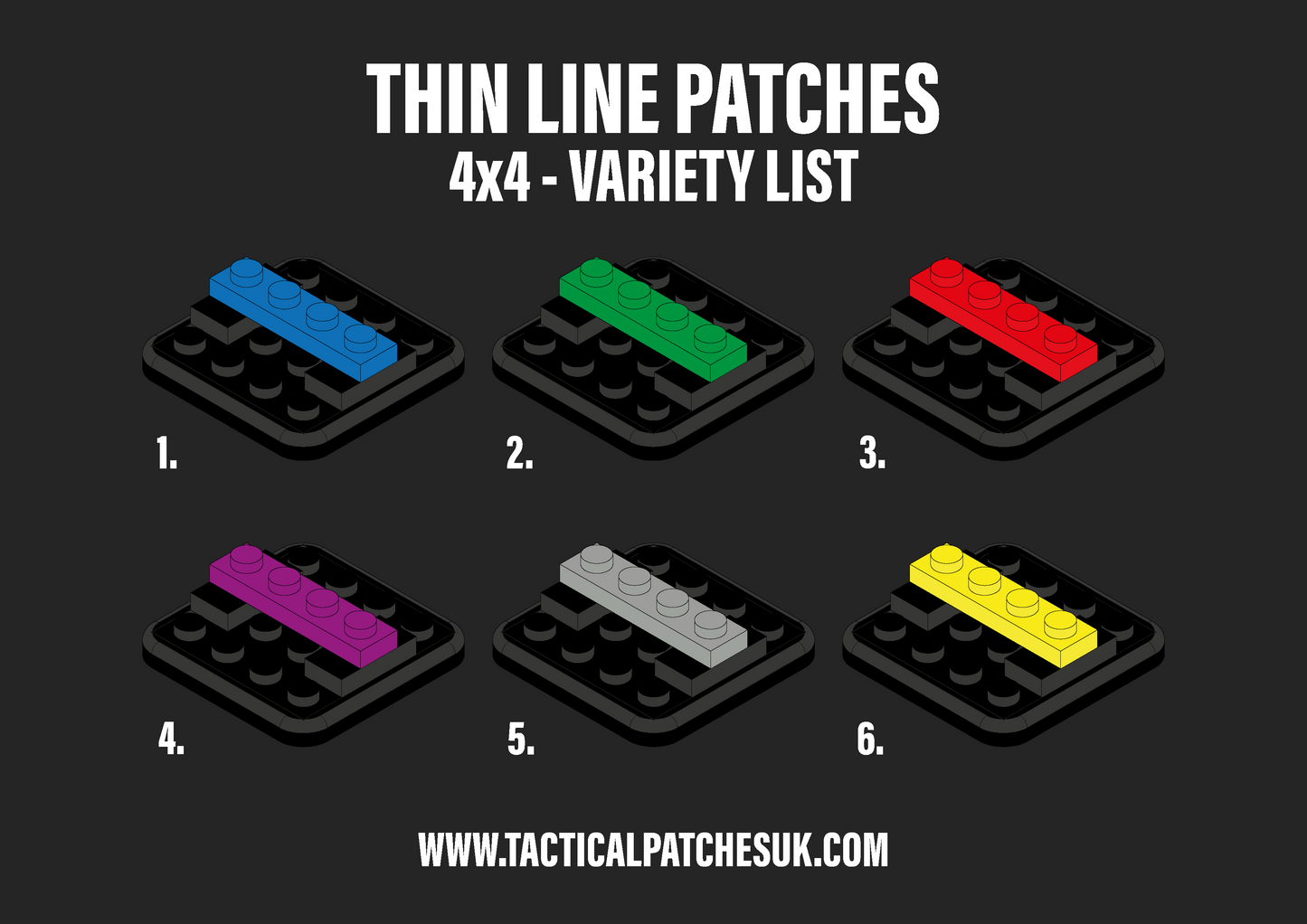 Lego Thin Line Velcro Patches - 4x4