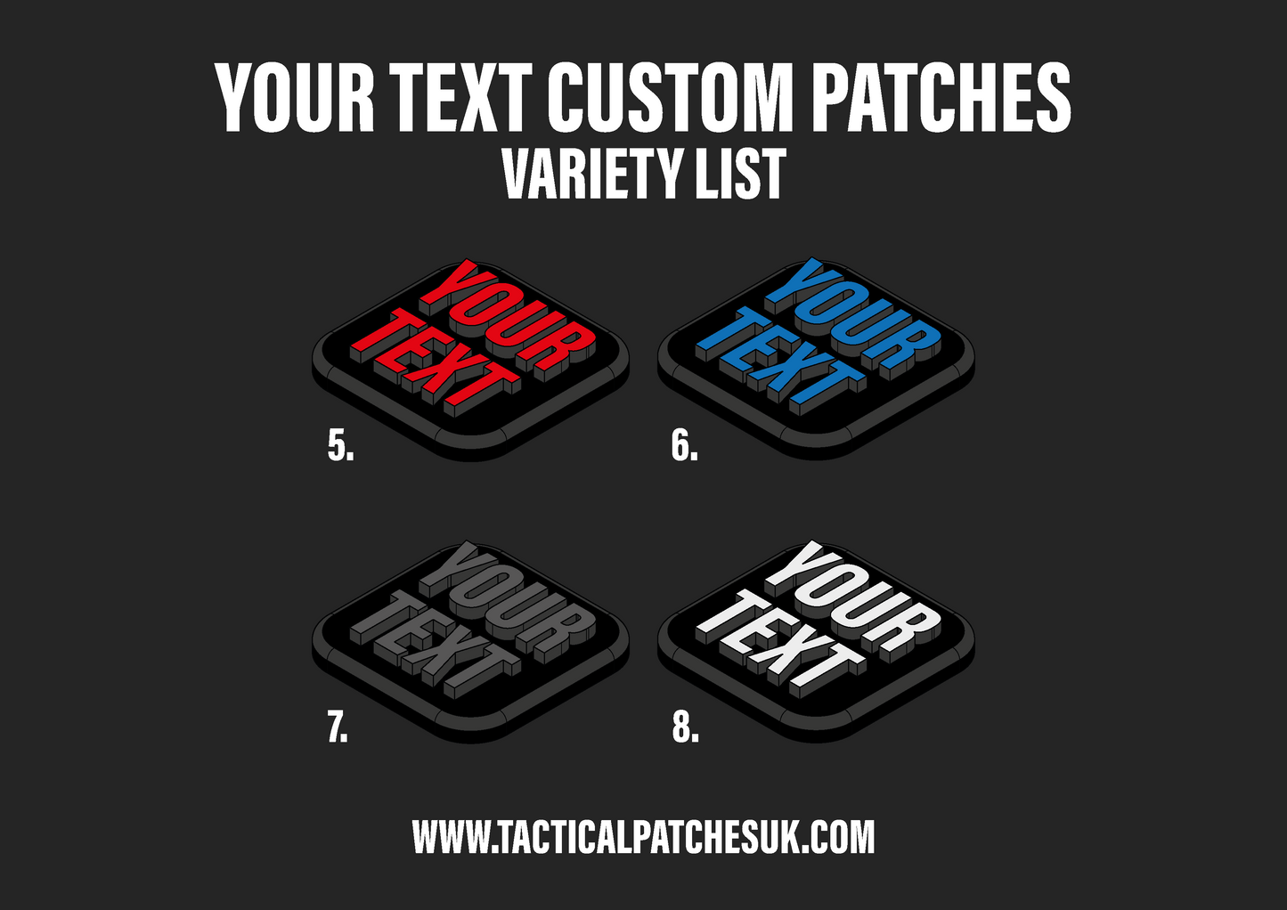 Custom Your Text Velcro Patches - 1x1