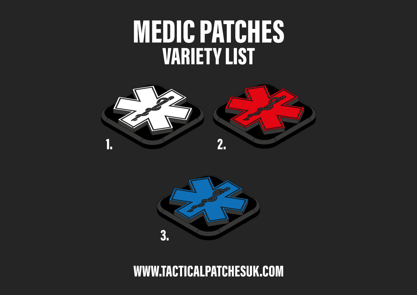 Paramedic Velcro Patches - 1x1