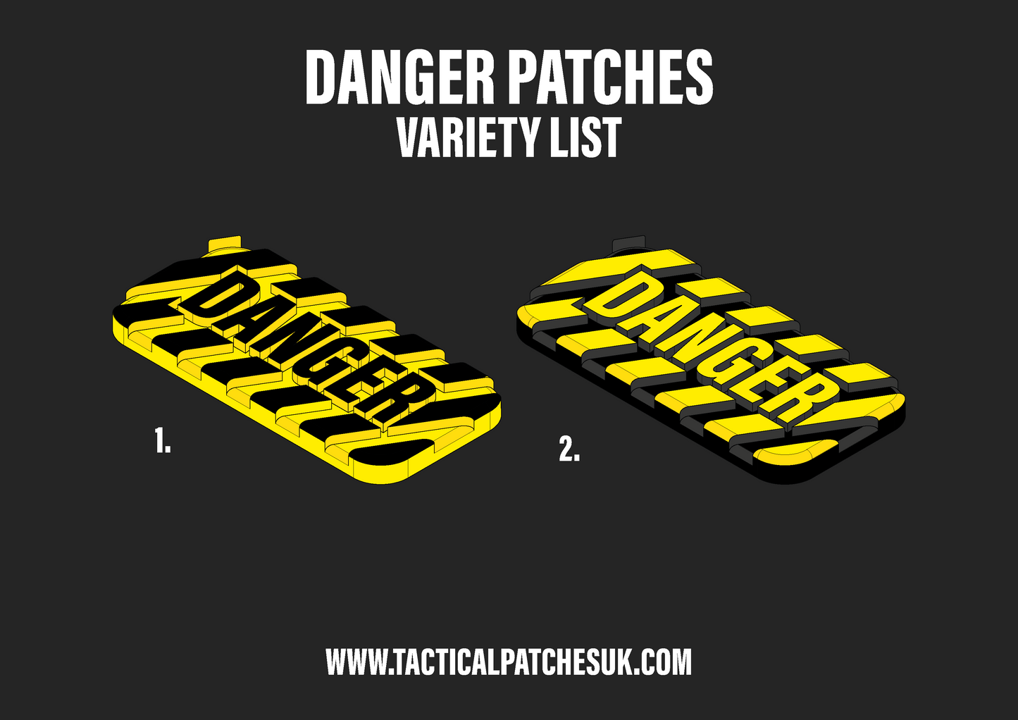 Danger Velcro Patches - 1x2