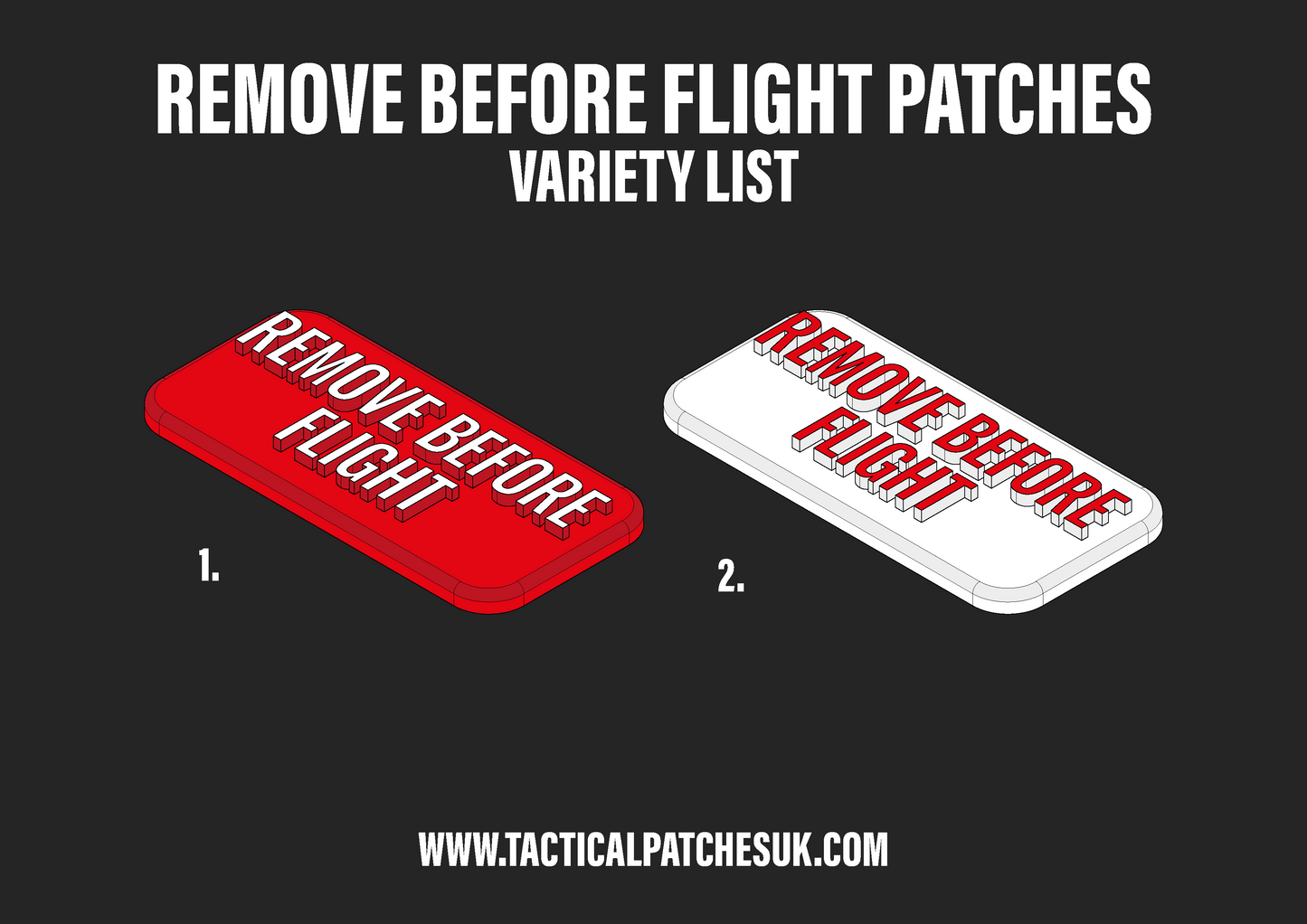 Remove Before Flight Velcro Patches - 1x2
