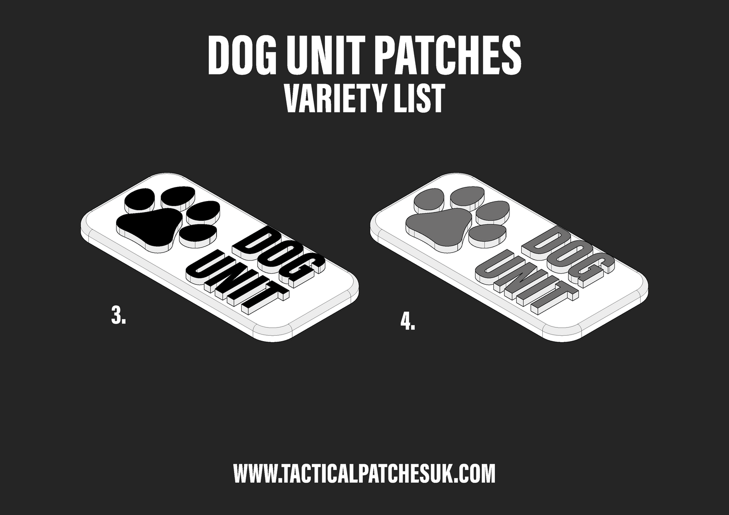 Dog Unit Velcro Patches - 1x2