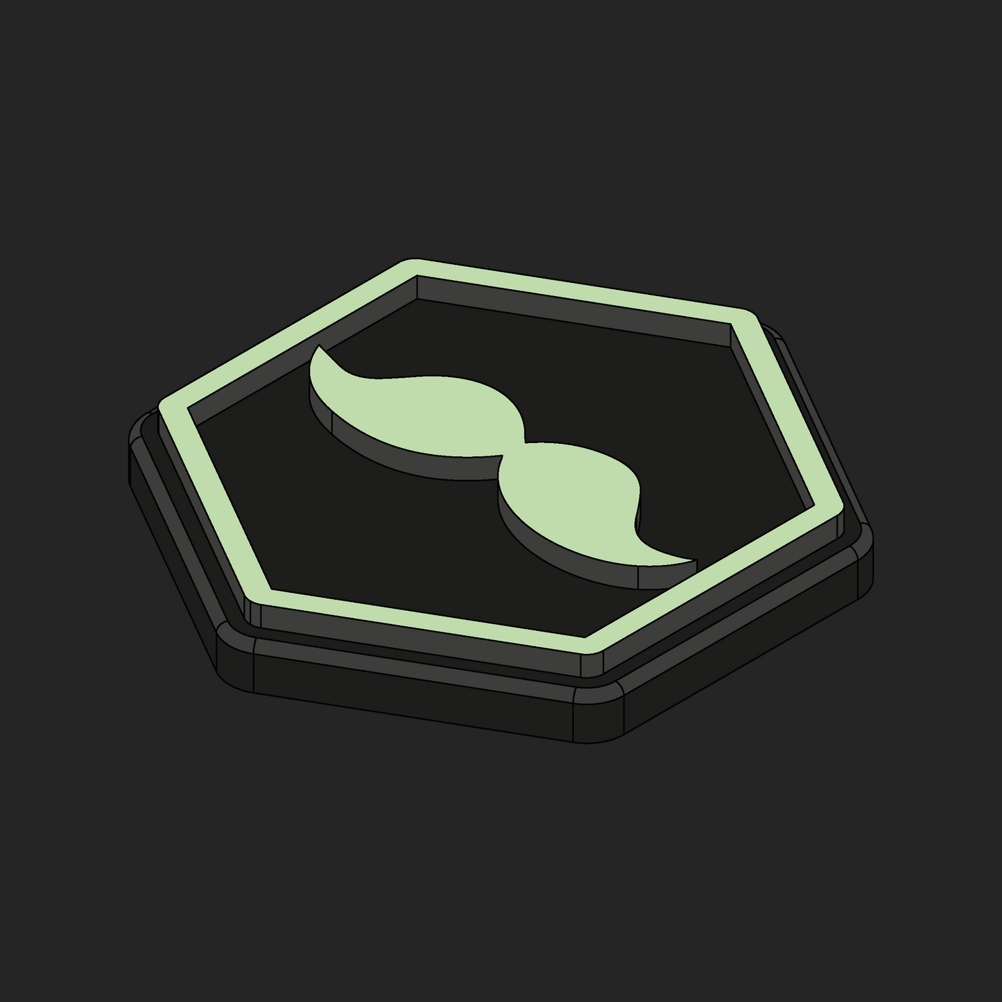 Moustache Glow Velcro Patches - Hexapatch