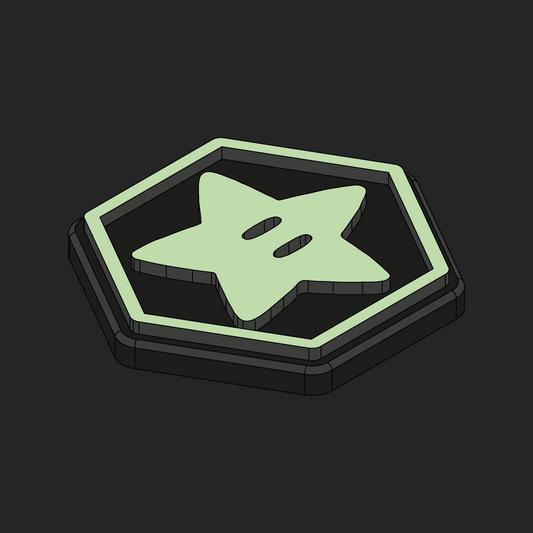Mario Star Glow Velcro Patches - Hexapatch