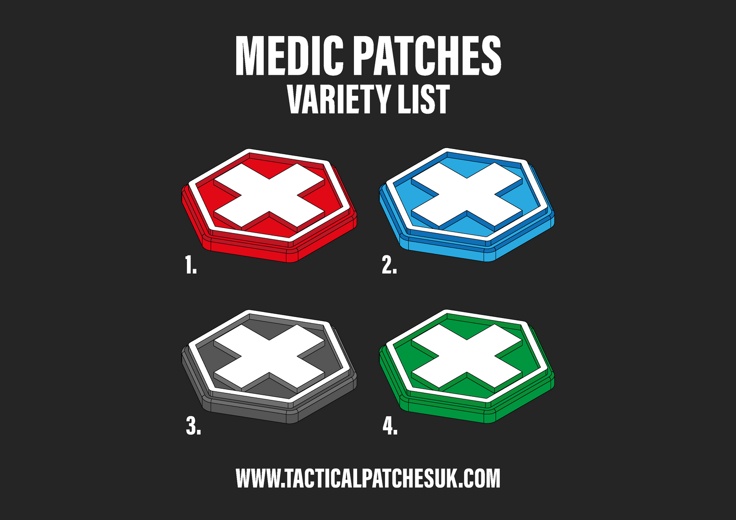 First Aid Hexagon Velcro Patches