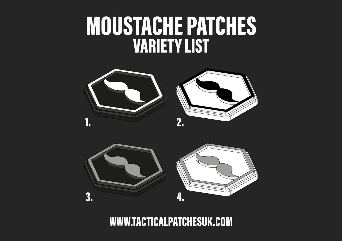 Moustache Hexapatch Velcro Patches