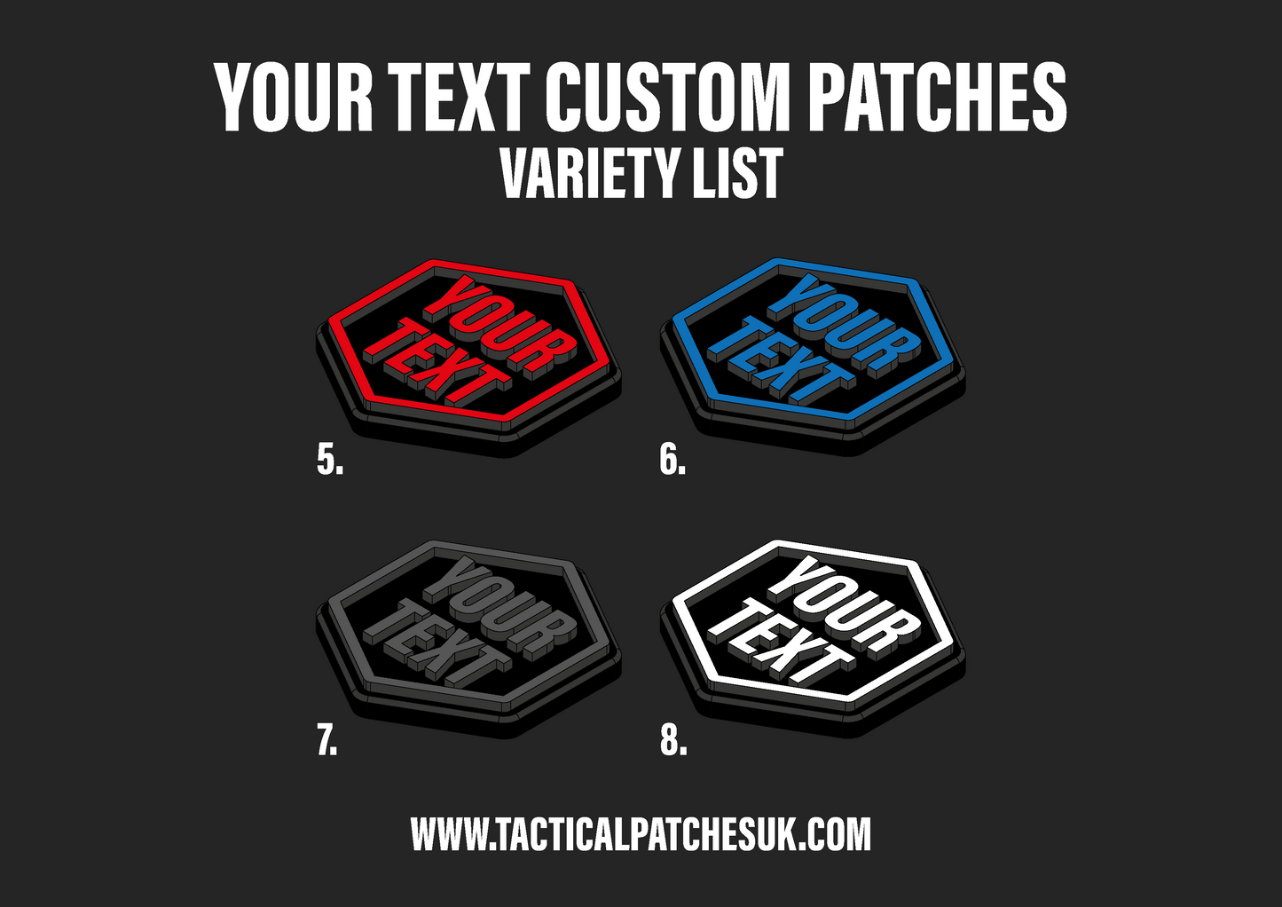 Custom Your Text Hexapatch Velcro Patches