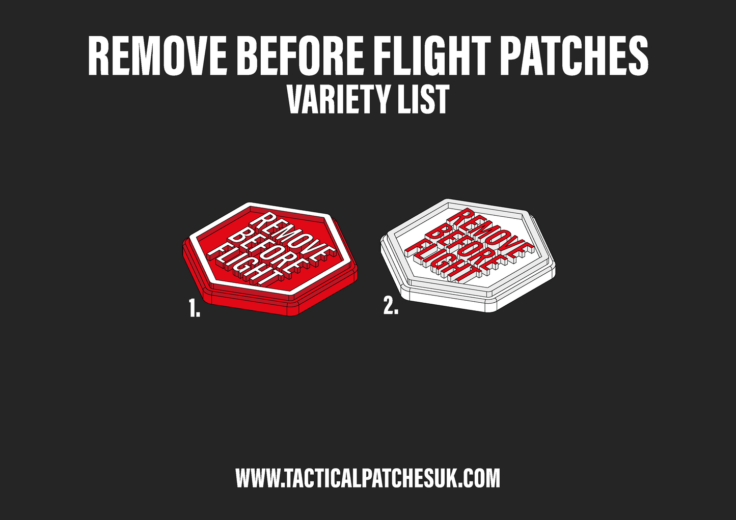 Remove Before Flight Hexapatch Velcro Patches