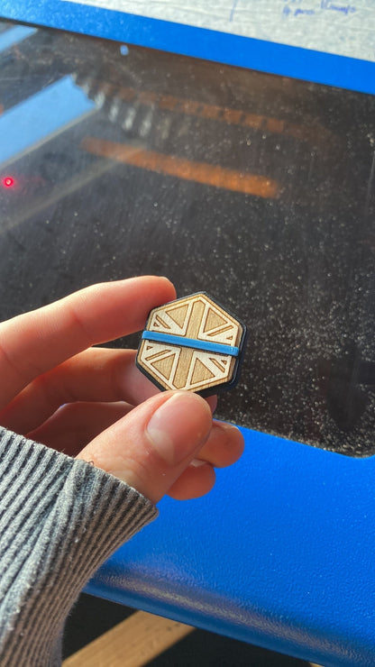 Paramedic Wooden Hex Patch - Velcro