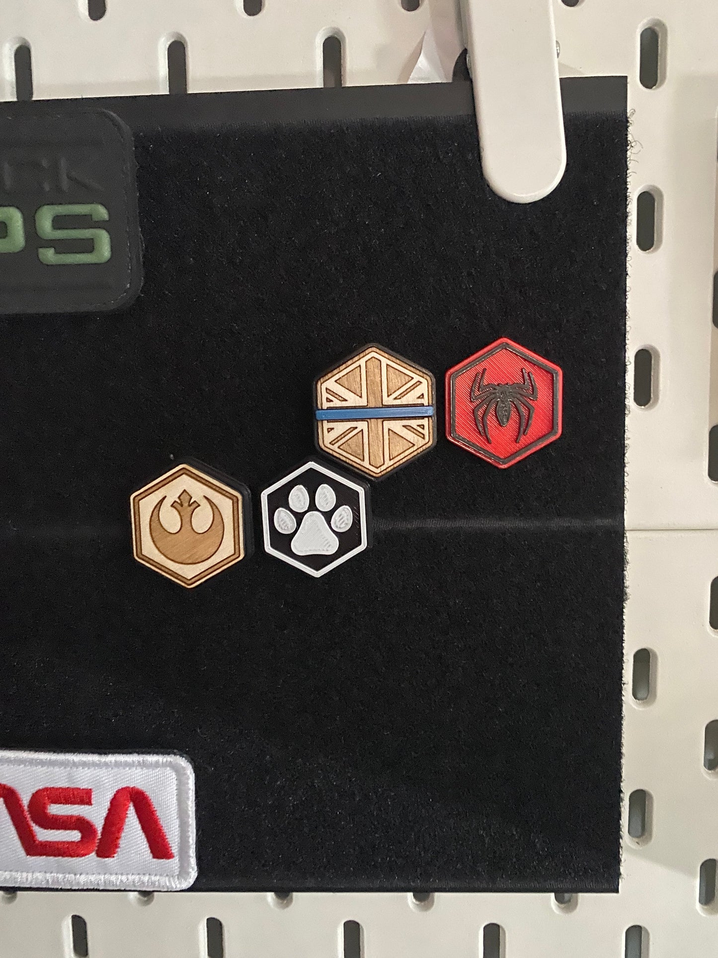 Nuclear Wooden Hex Patch - Velcro