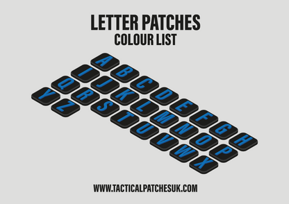 Letters 1x1 Velcro Patches - Black Background