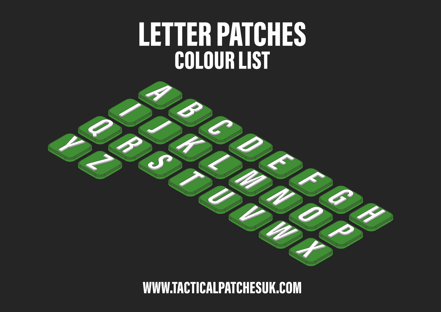 Letters 1x1 Velcro Patches - Multi-Colour