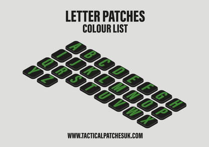 Letters 1x1 Velcro Patches - Black Background