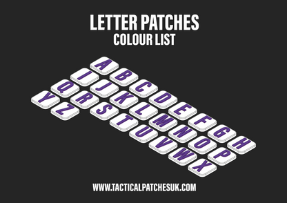 Letters 1x1 Velcro Patches - White Background