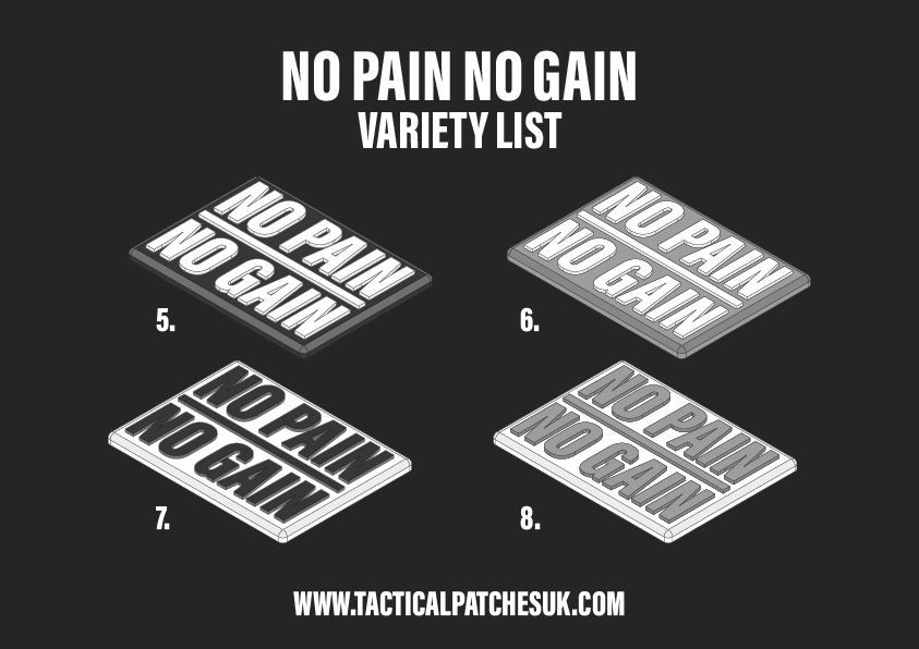 NO PAIN NO GAIN - Velcro Patch