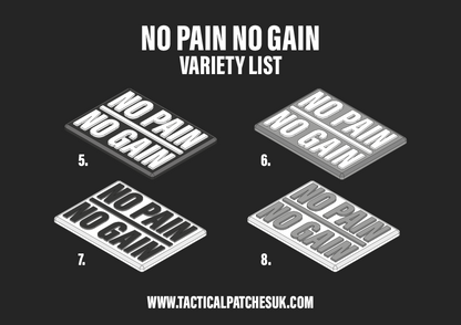NO PAIN NO GAIN - Velcro Patch