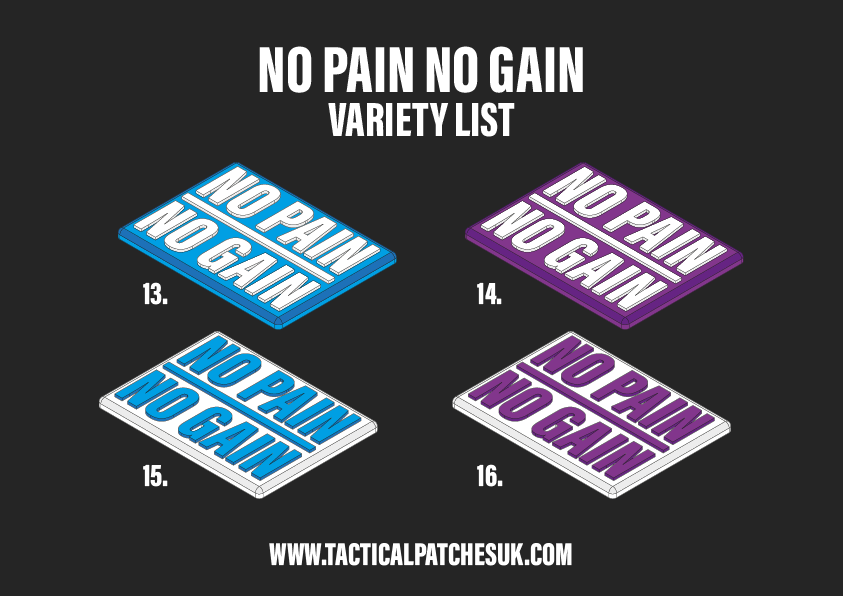 NO PAIN NO GAIN - Velcro Patch