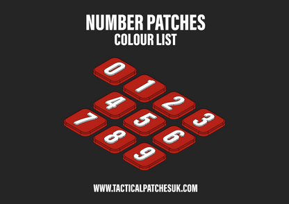 Numbers 1x1 Velcro Patches - Multi-Colour
