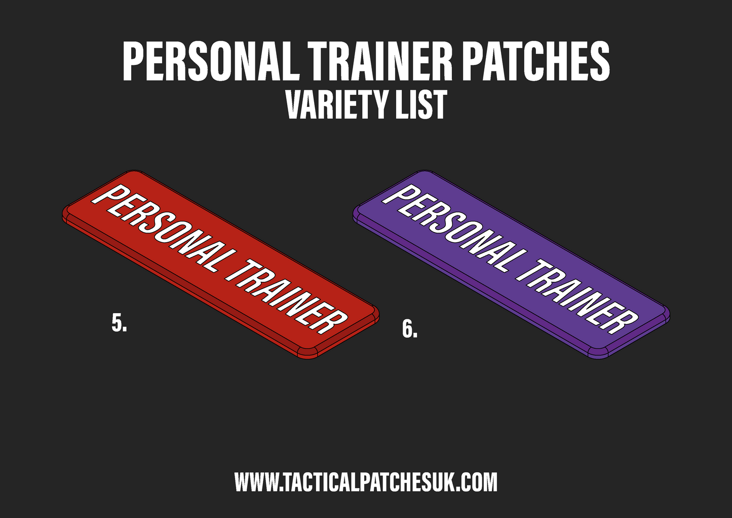 Personal Trainer Velcro Patches