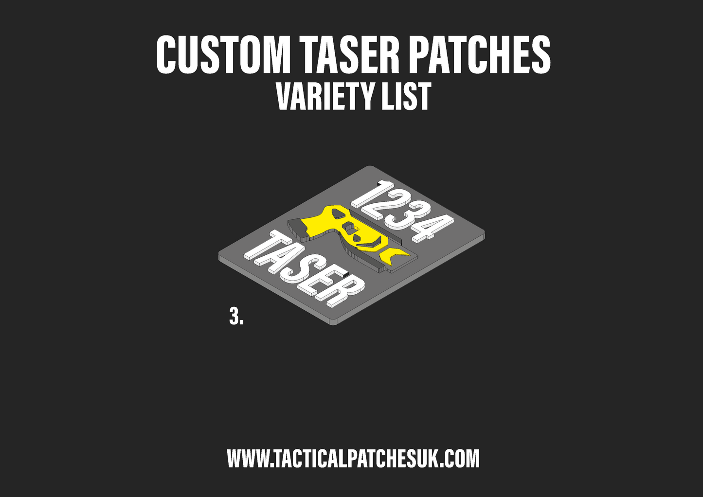 Taser Icon & Collar Number Custom Patch