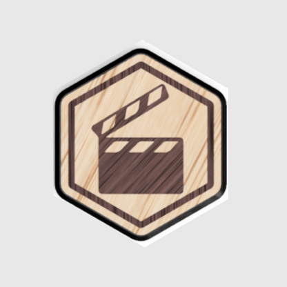 Movie Wooden Hex Patch - Velcro