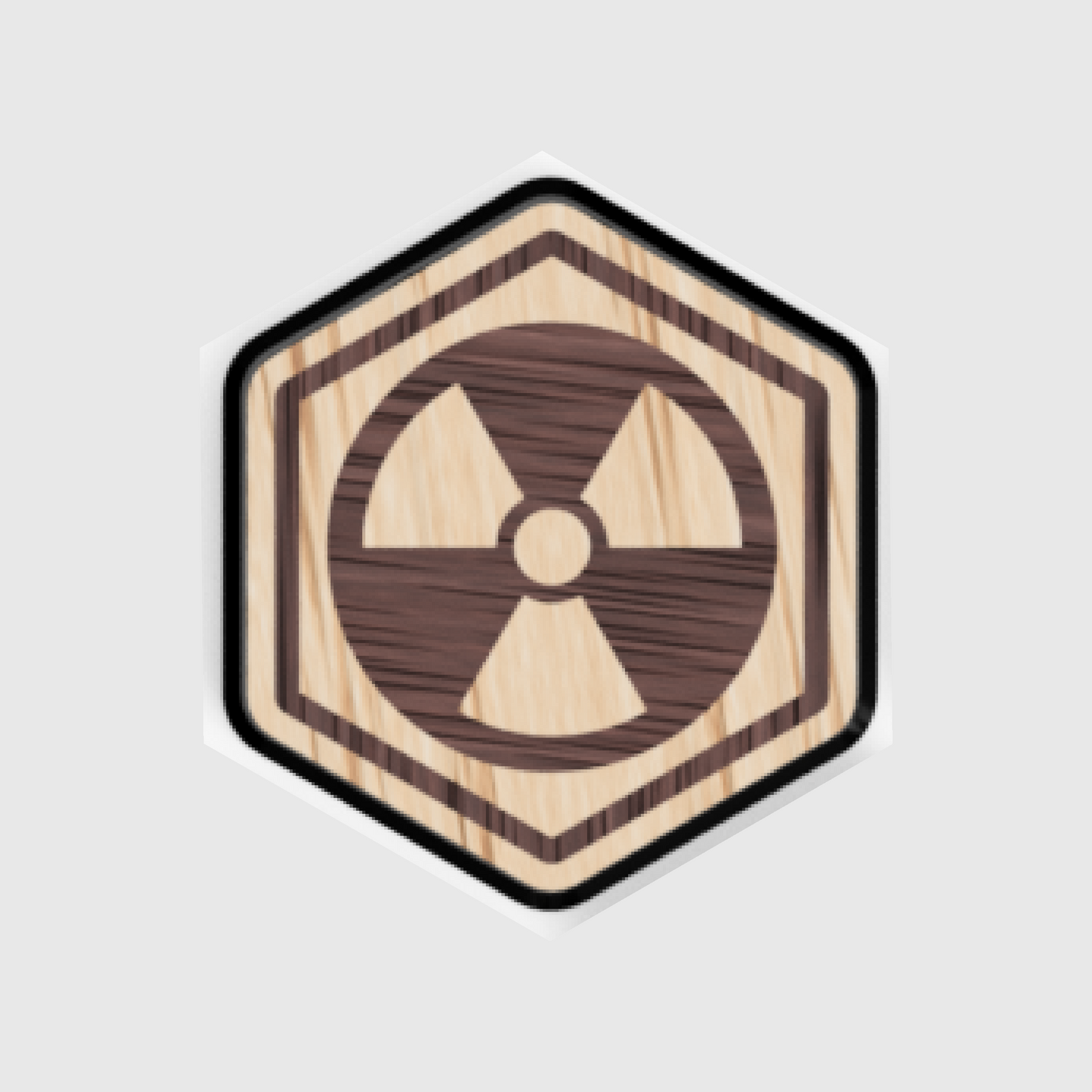 Nuclear Wooden Hex Patch - Velcro
