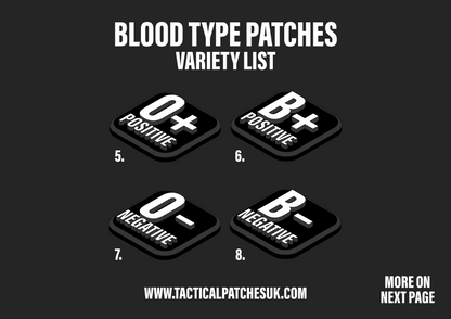 Blood Type Velcro Patches - 1x1 - All Variants