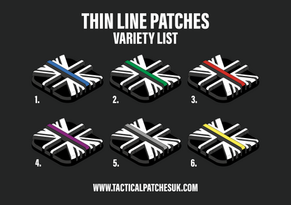 Union Jack Thin Line Velcro Patches - 1x1