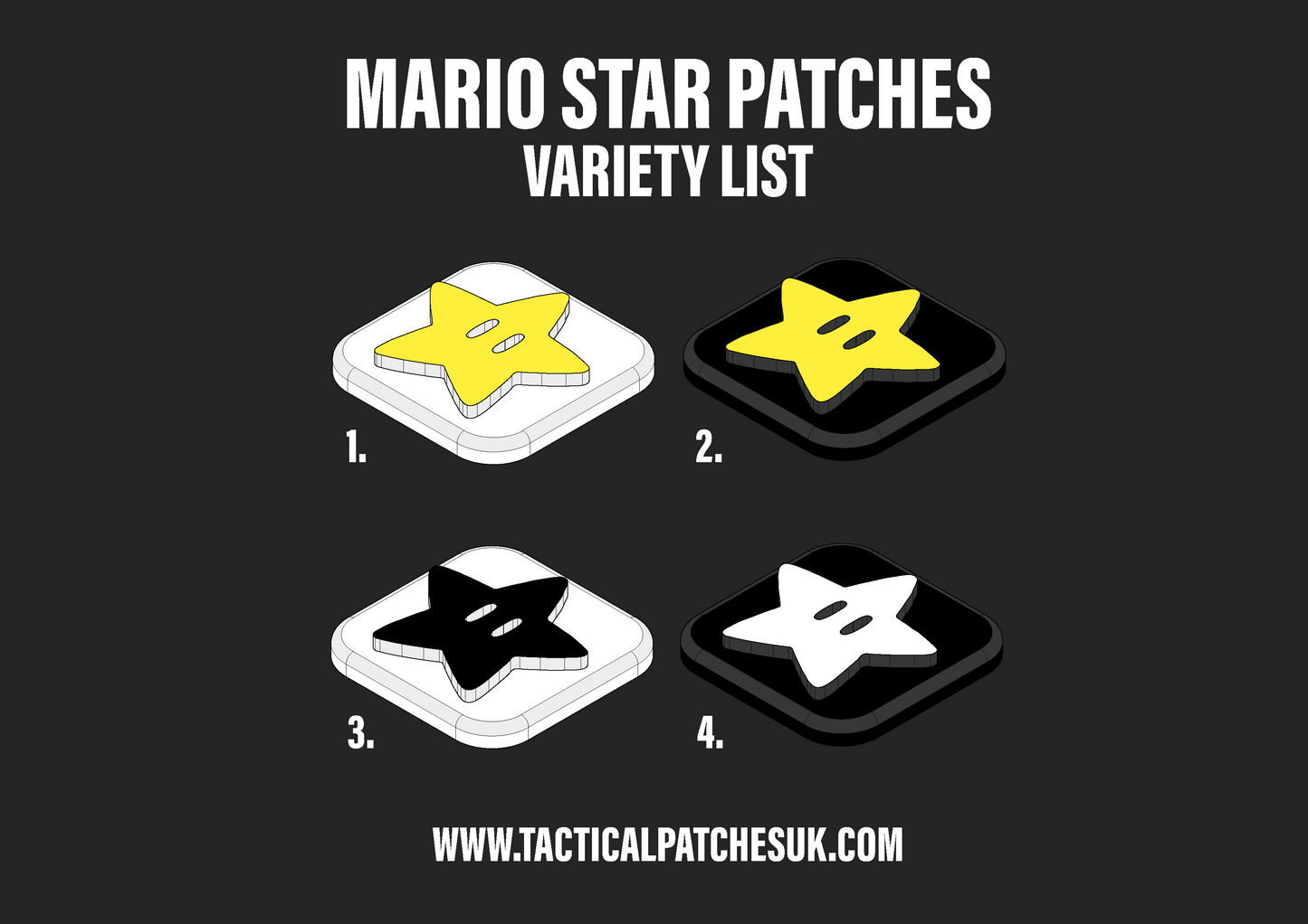 Mario Star Velcro Patches - 1x1