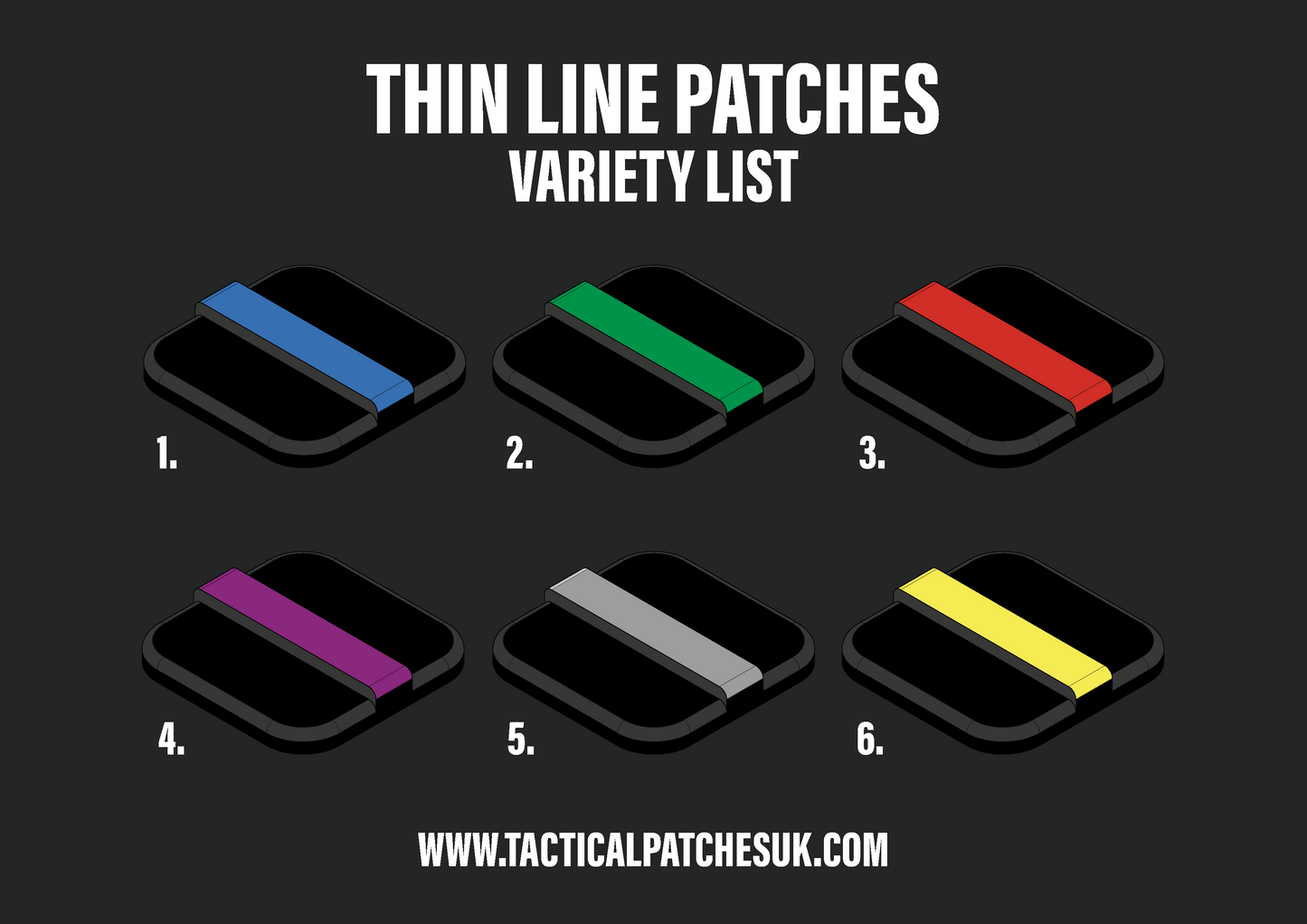 Thin Coloured Line Velcro Patches - 1x1
