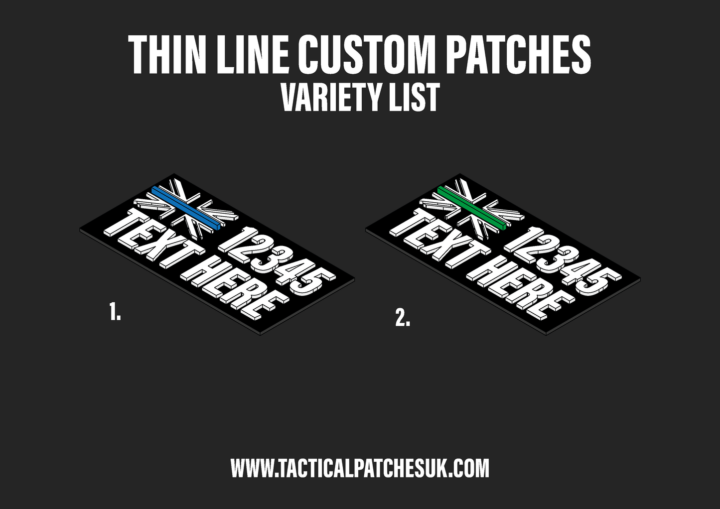 Thin Line Custom Patches 2x3 - Velcro