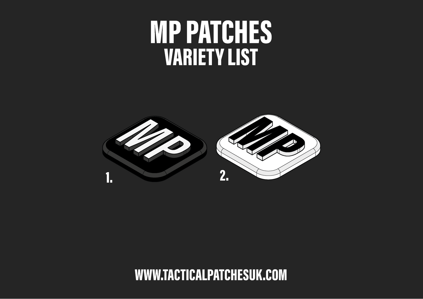 MP - Military Police Velcro Patches - 1x1