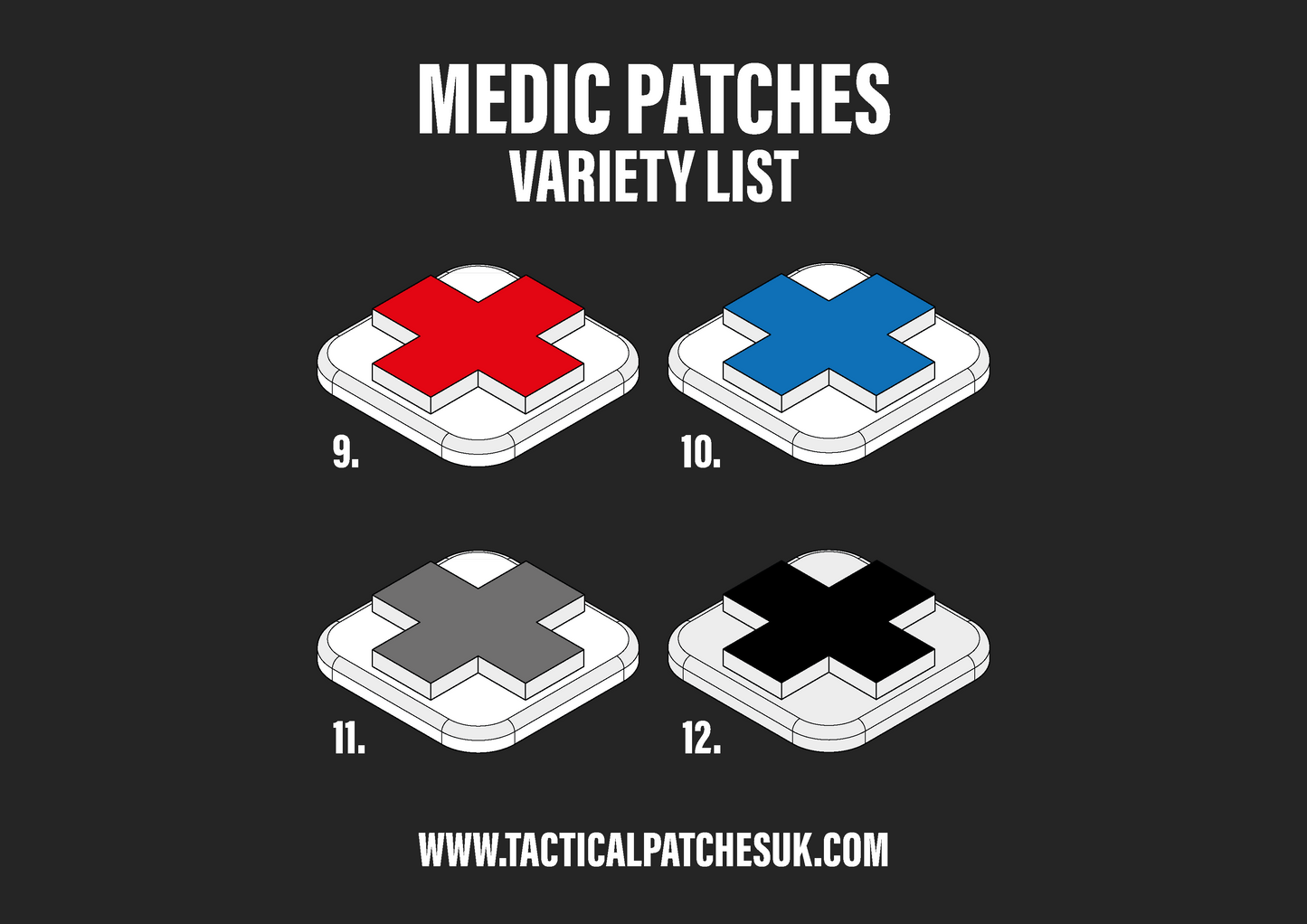 First Aid Velcro Patches 1x1