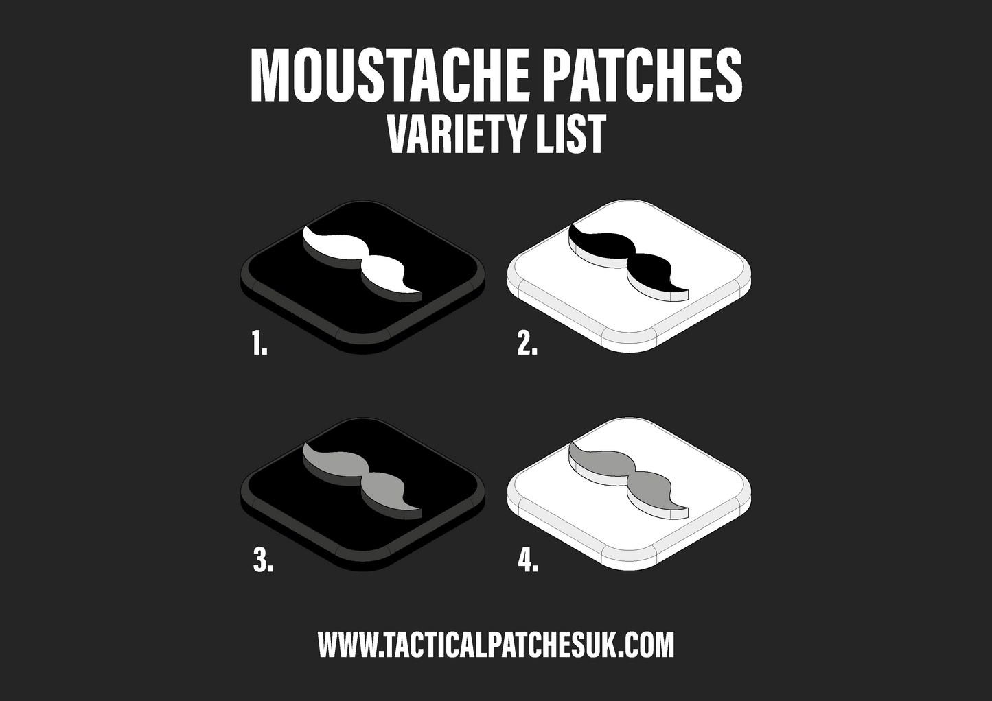 Moustache Velcro Patches - 1x1