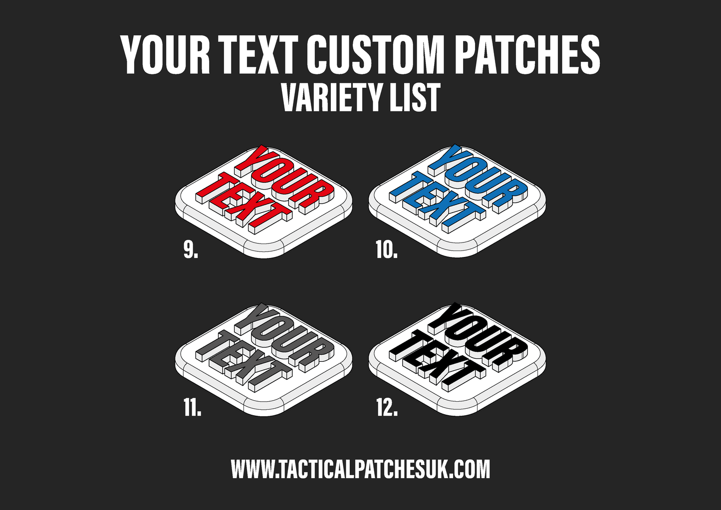 Custom Your Text Velcro Patches - 1x1
